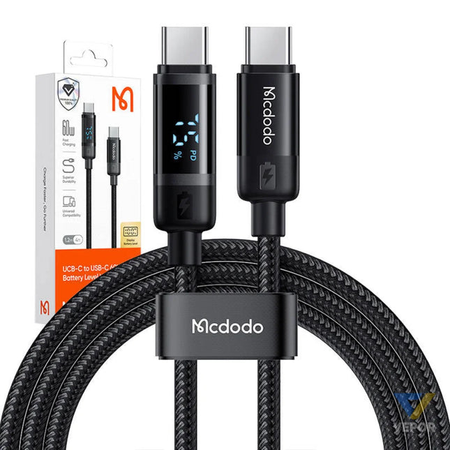 Mcdodo CA 5780 USB C to USB C 60W data cable 1.2m (black) USB C to USB C