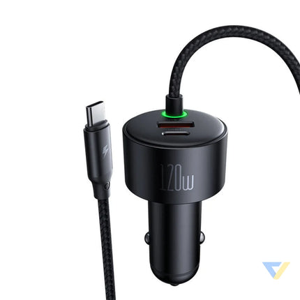 Mcdodo CC 0370 car charger USB C Lightning 120W retractable cables Car chargers