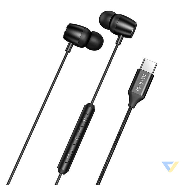 Mcdodo HP 1050 in ear wired headphones USB C (black) Wired