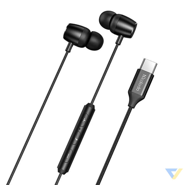 Mcdodo HP 1050 in ear wired headphones USB C (black) Wired