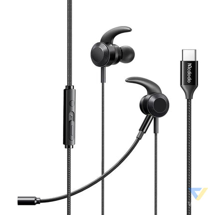 Mcdodo HP 1340 gaming headphones with microphone USB C (black) Wired