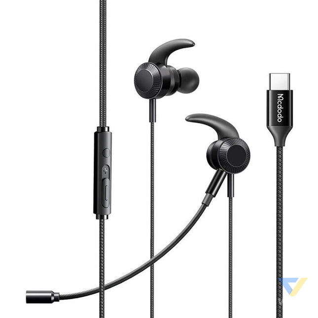 Mcdodo HP 1340 gaming headphones with microphone USB C (black) Wired