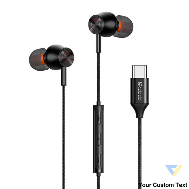 Mcdodo HP 3490 in ear wired headphones USB C (black) Wired