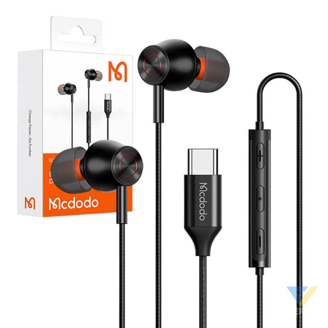 Mcdodo HP 3490 in ear wired headphones USB C (black) Wired