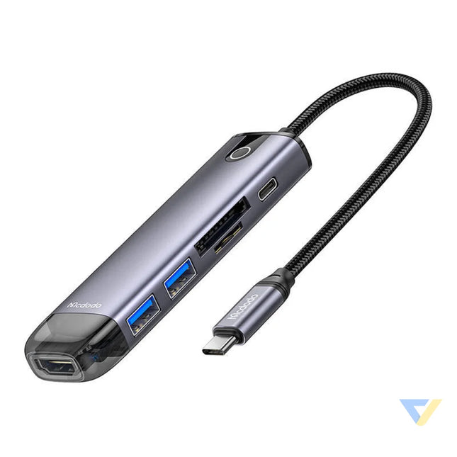 Mcdodo HU 7420 6 in 1 USB C Hub (USB C USB3.0*2 SD TF HDMI) Hubs