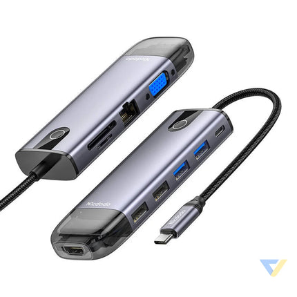 Mcdodo HU 7740 6w1 USB C Hub (USB C HDMI USB3.0*2 SD TF) Hubs