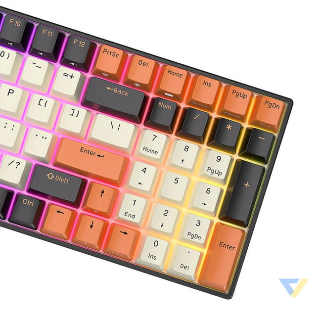 Mechanical keyboard Royal Kludge RK100 RGB brown switch (black orange) Wired