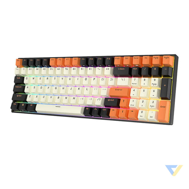 Mechanical keyboard Royal Kludge RK100 RGB brown switch (black orange) Wired