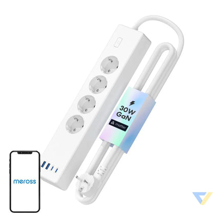 Meross MSP844(EU) smart fast charging power strip 4 outlets + 2x USB A + 2x USB C (Matter) Power strips
