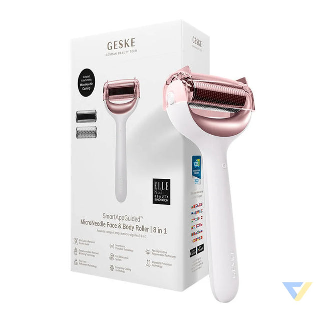 Micro Needle Face&Body Roller 8in1 Geske with APP (starlight) Massagers