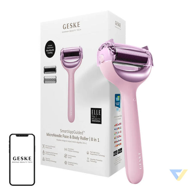 Micro Needle Face&Body Roller 8in1 Geske with APP (starlight) Massagers