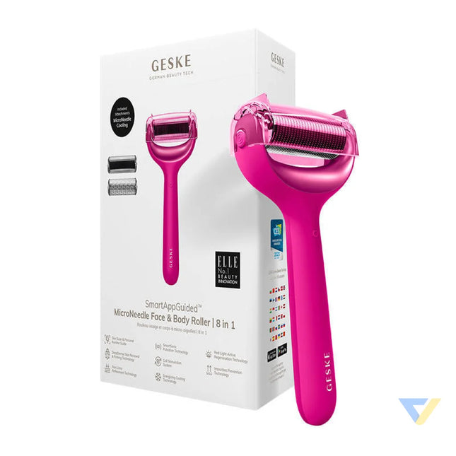 Micro Needle Face&Body Roller 8in1 Geske with APP (starlight) Massagers