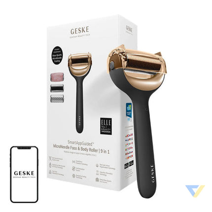 Micro Needle Face&Body Roller 9in1 Geske with APP (gray) Massagers