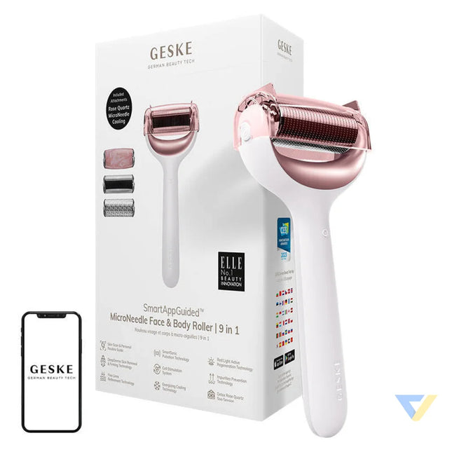 Micro Needle Face&Body Roller 9in1 Geske with APP (starlight) Massagers