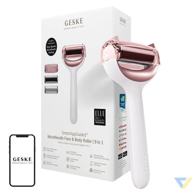 Micro Needle Face&Body Roller 9in1 Geske with APP (starlight) Massagers