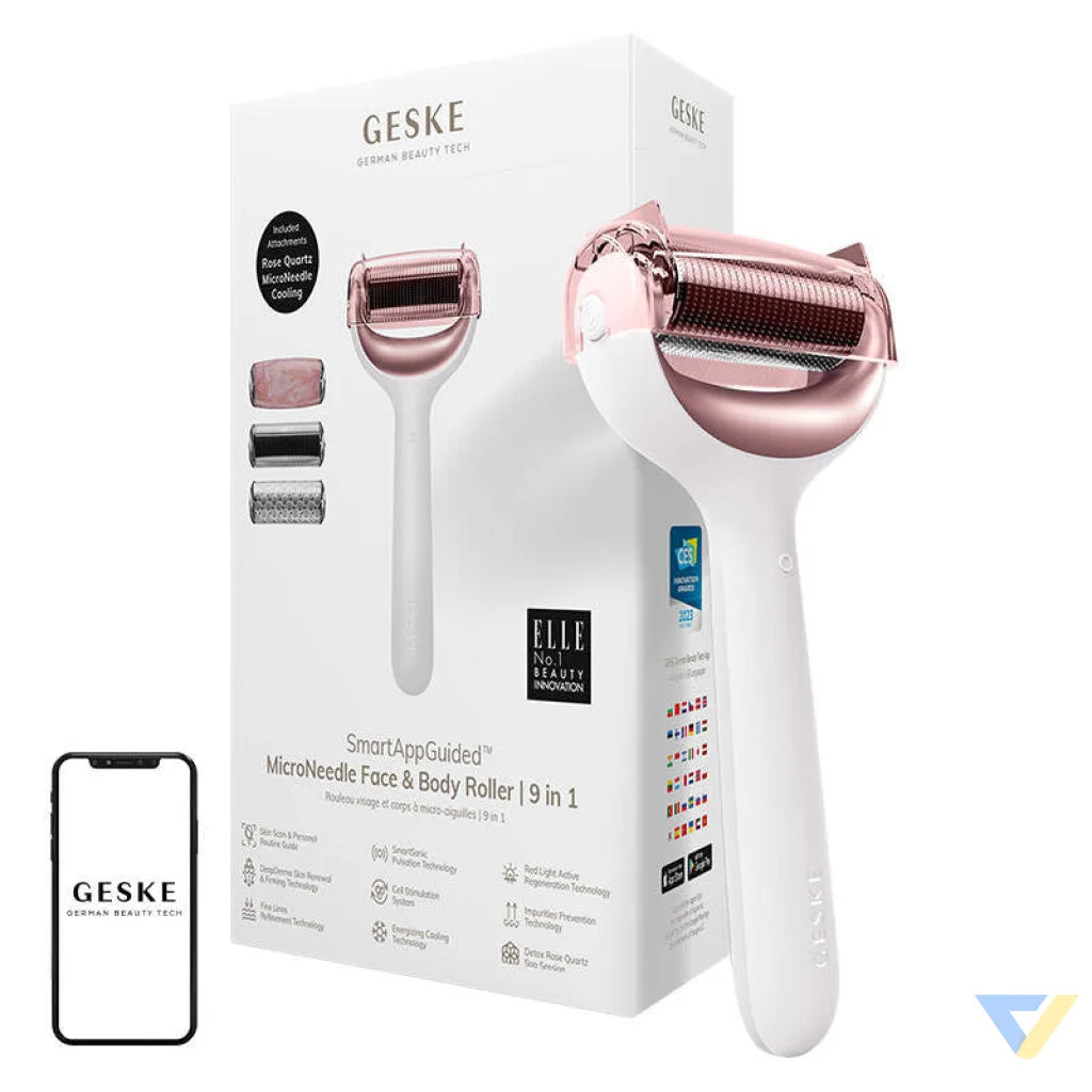 Micro Needle Face&Body Roller 9in1 Geske with APP (starlight) Massagers