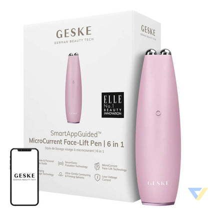 MicroCurrent Face Lift Pen 6 in 1 Geske with APP (pink) Massagers