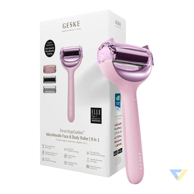 MicroNeedle Face&Body Roller 9in1 Geske with APP (pink) Massagers