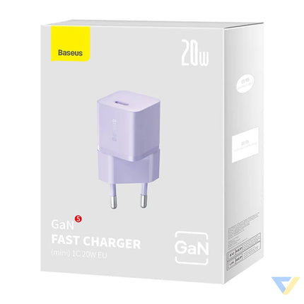 Mini wall charger Baseus GaN5 20W (purple) mains chargers
