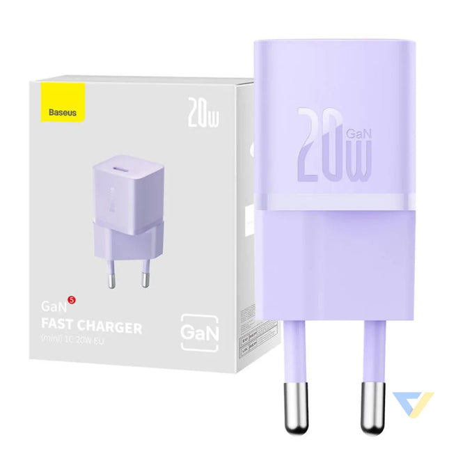 Mini wall charger Baseus GaN5 20W (purple) mains chargers