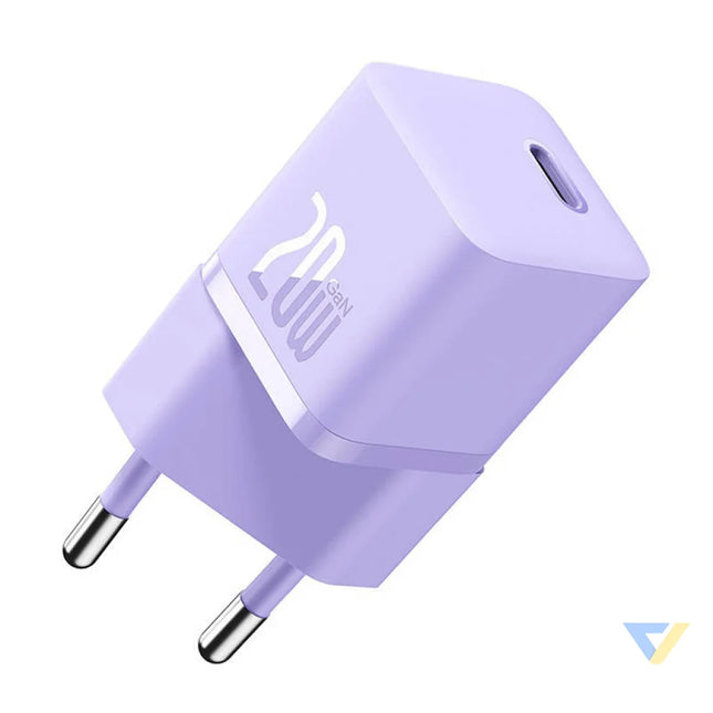Mini wall charger Baseus GaN5 20W (purple) mains chargers