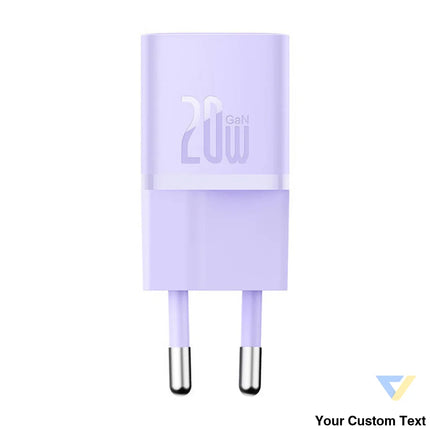 Mini wall charger Baseus GaN5 20W (purple) mains chargers