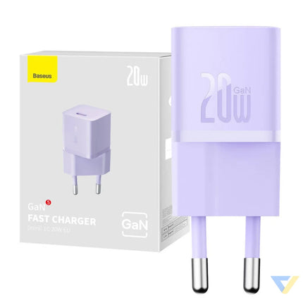 Mini wall charger Baseus GaN5 20W (purple) mains chargers