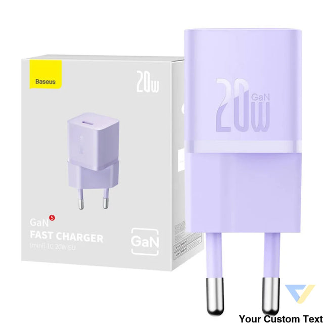 Mini wall charger Baseus GaN5 20W (purple) mains chargers