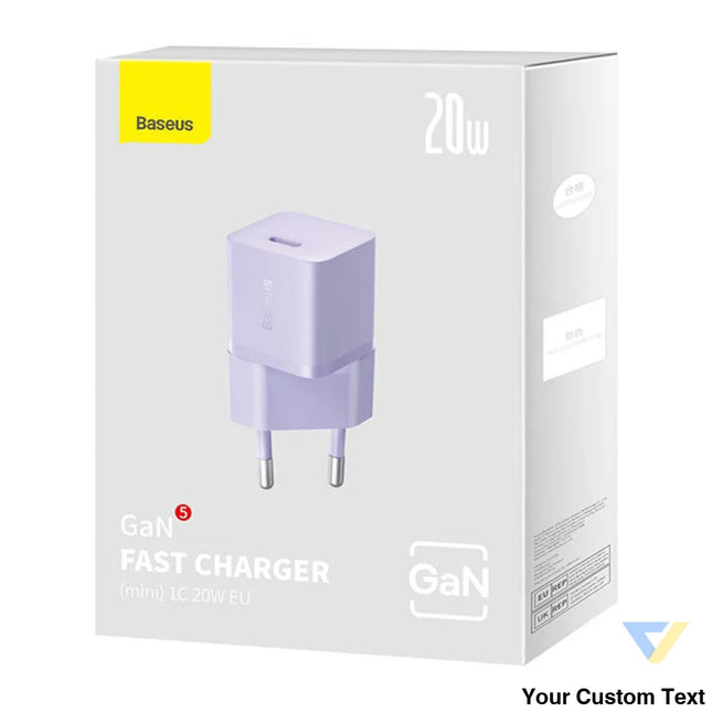 Mini wall charger Baseus GaN5 20W (purple) mains chargers