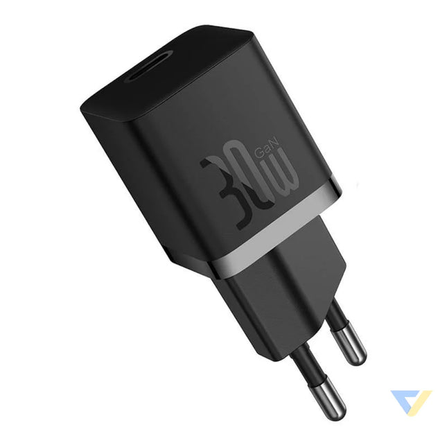 Mini wall charger Baseus GaN5 30W (black) mains chargers