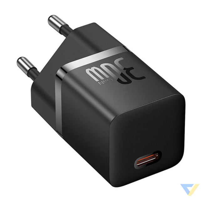 Mini wall charger Baseus GaN5 30W (black) mains chargers