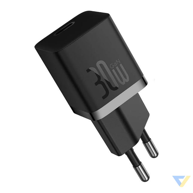 Mini wall charger Baseus GaN5 30W (black) mains chargers