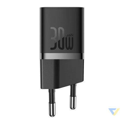 Mini wall charger Baseus GaN5 30W (black) mains chargers