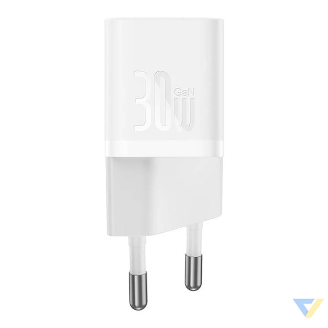 Mini wall charger Baseus GaN5 30W (white) mains chargers
