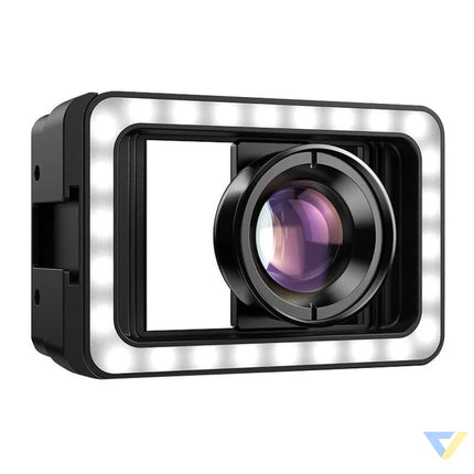 Mobile lens APEXEL APL HB100FL23 100mm macro with LED (black) Phone lenses