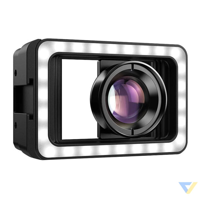 Mobile lens APEXEL APL HB100FL23 100mm macro with LED (black) Phone lenses