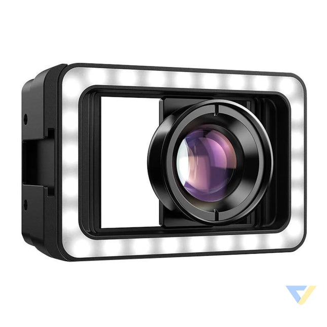 Mobile lens APEXEL APL HB100FL23 100mm macro with LED (black) Phone lenses