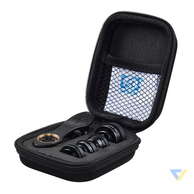 Mobile lens kit APEXEL APL DG5H 5 in 1 universal (black) Phone lenses