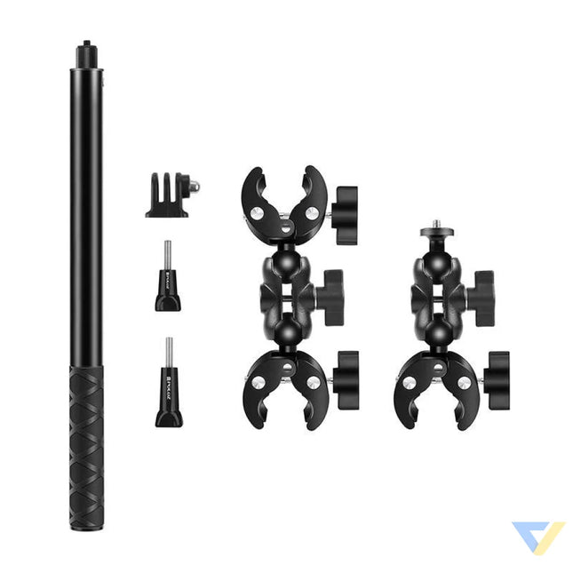 Motorcycle/bicycle mount PULUZ with a single clamp and selfie stick 150 cm Straps mounts and holders