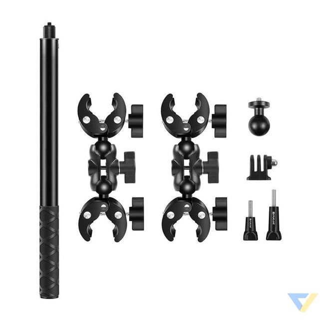 Motorcycle/bicycle mount PULUZ with two clamps and selfie stick 150 cm Straps mounts and holders