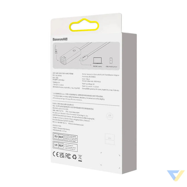 Network adapter Baseus Lite Series USB C to RJ45 (black) Adapters connectors and converters