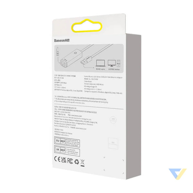 Network adapter Baseus Lite Series USB to RJ45 (black) Adapters connectors and converters