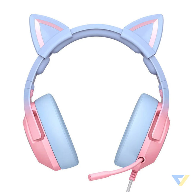 ONIKUMA K9 Pink and Blue Gaming Headphones Over ear