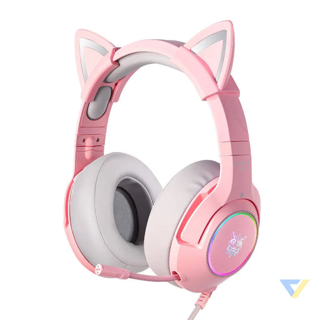 ONIKUMA K9 Pink RGB Gaming Headphones Over ear