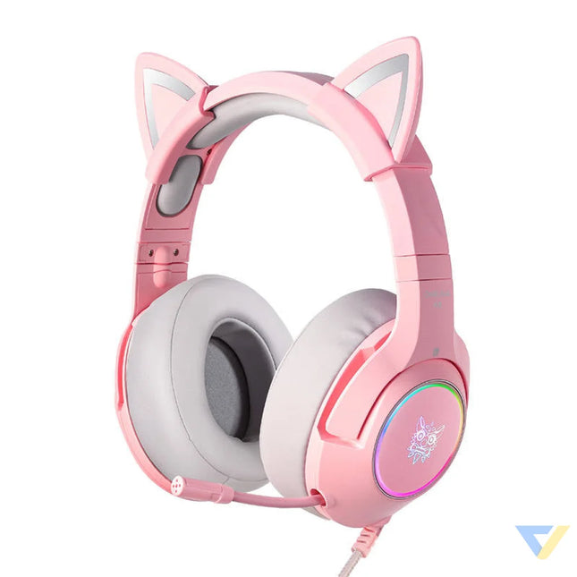 ONIKUMA K9 Pink RGB Gaming Headphones Over ear
