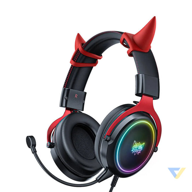 ONIKUMA X10 gaming headphones Black and red Demona pinks Wired