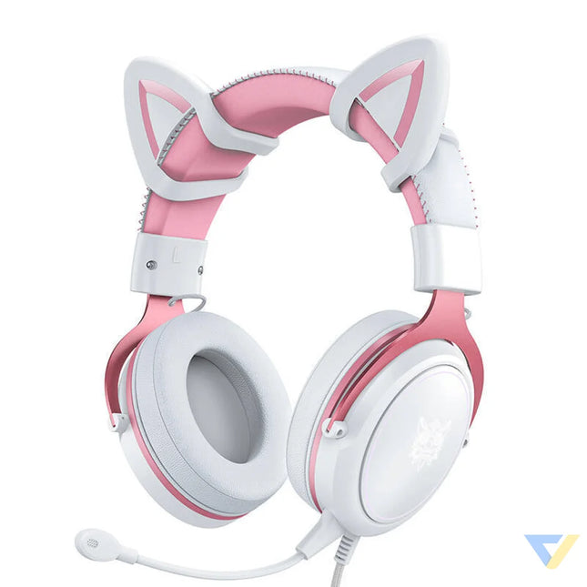 ONIKUMA X10 White/Pink/Cat Ears Gaming Headphones Wired