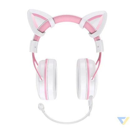 ONIKUMA X10 White/Pink/Cat Ears Gaming Headphones Wired