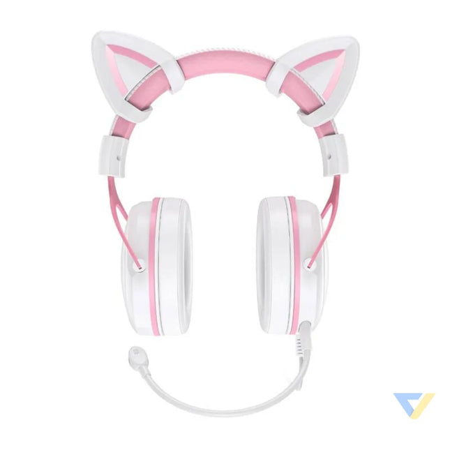 ONIKUMA X10 White/Pink/Cat Ears Gaming Headphones Wired