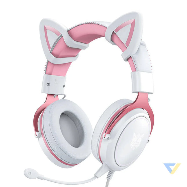 ONIKUMA X10 White/Pink/Cat Ears Gaming Headphones Wired